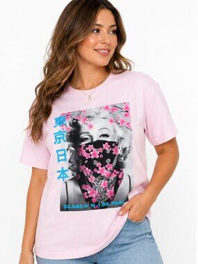 Pink Marilyn Monroe Graphic Tee Large
